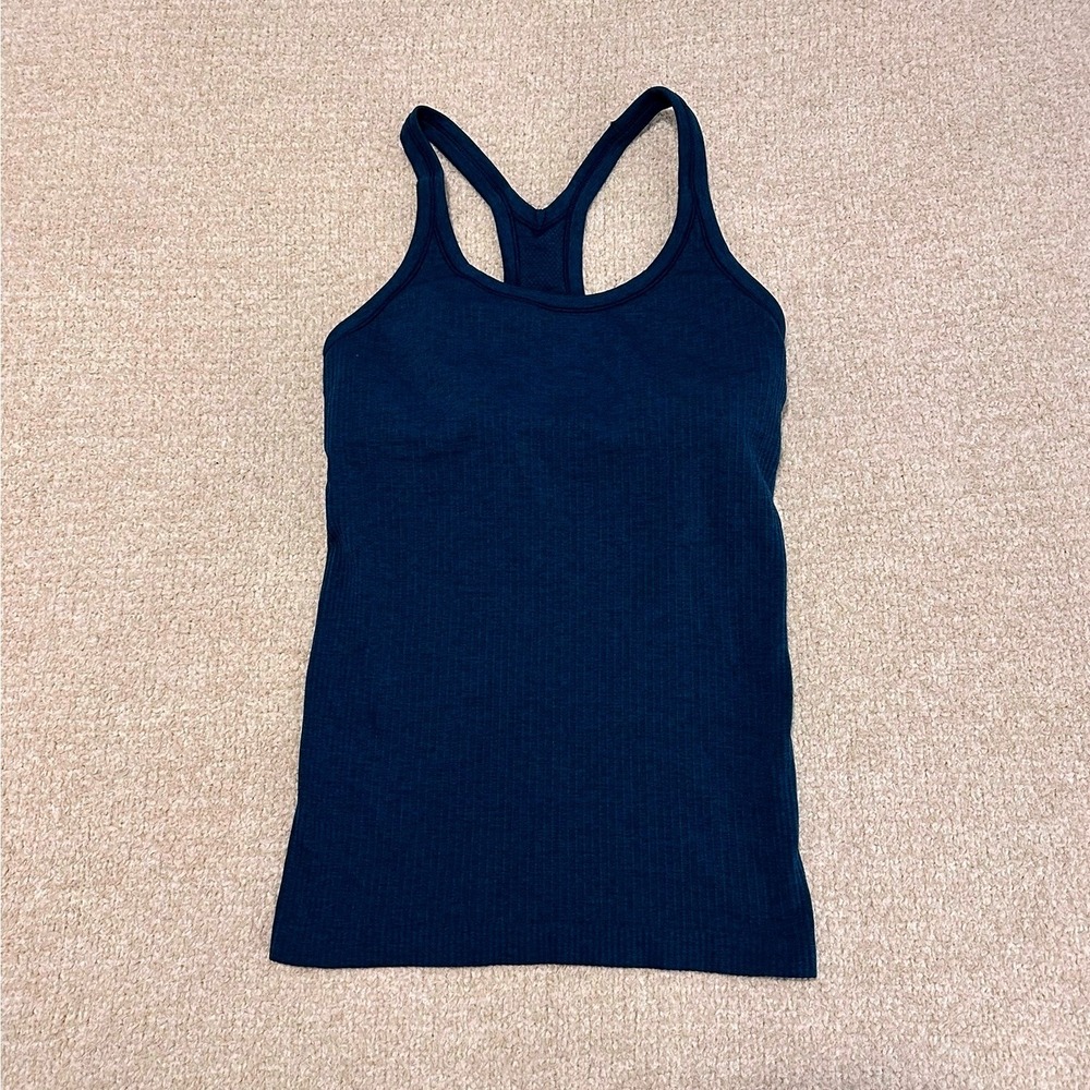lululemon Ebb To Street Tank Size 4 in Blue Borealis